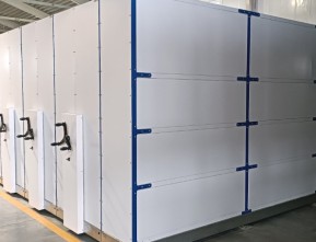 Мобильные стеллажи для склада серии СБ-СГС на производстве