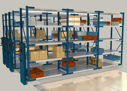 Передвижные cреднегрузовые стеллажи